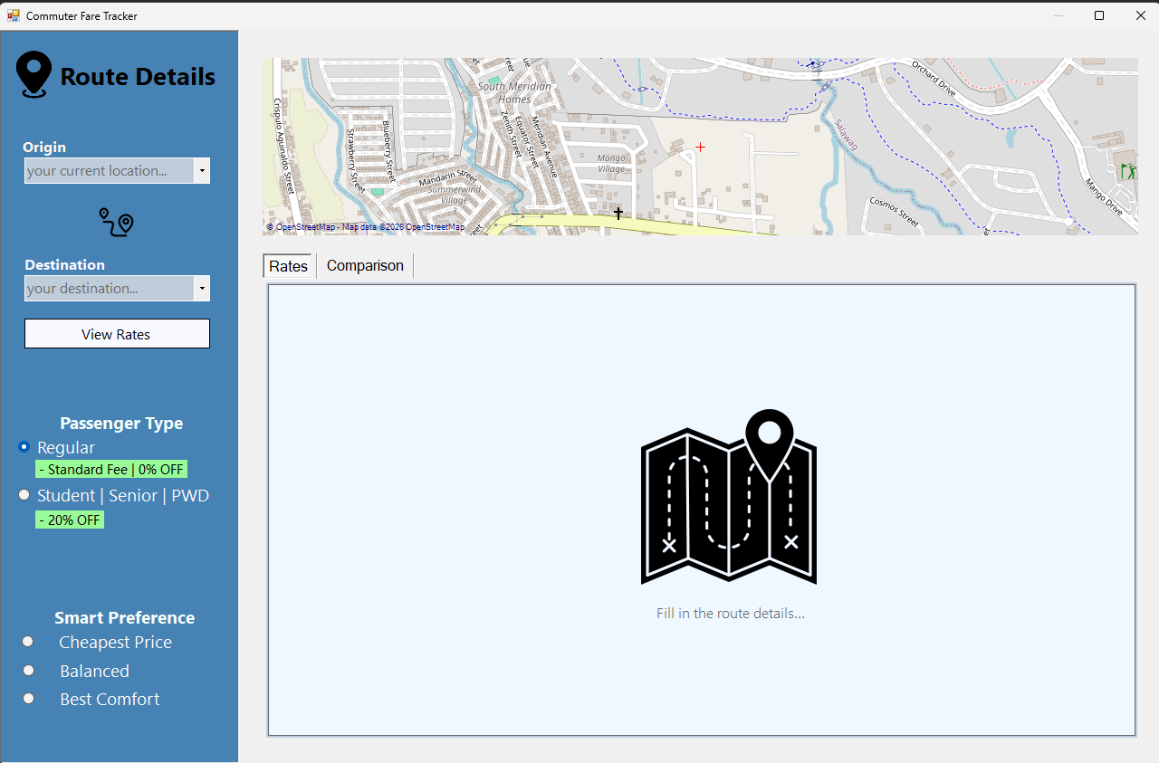 The Fare Matrix desktop application preview